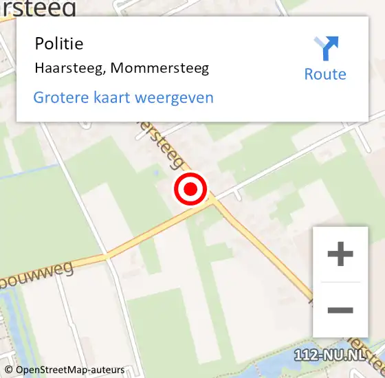 Locatie op kaart van de 112 melding: Politie Haarsteeg, Mommersteeg op 14 augustus 2021 19:17