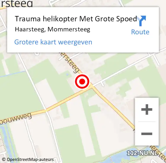 Locatie op kaart van de 112 melding: Trauma helikopter Met Grote Spoed Naar Haarsteeg, Mommersteeg op 14 augustus 2021 19:18