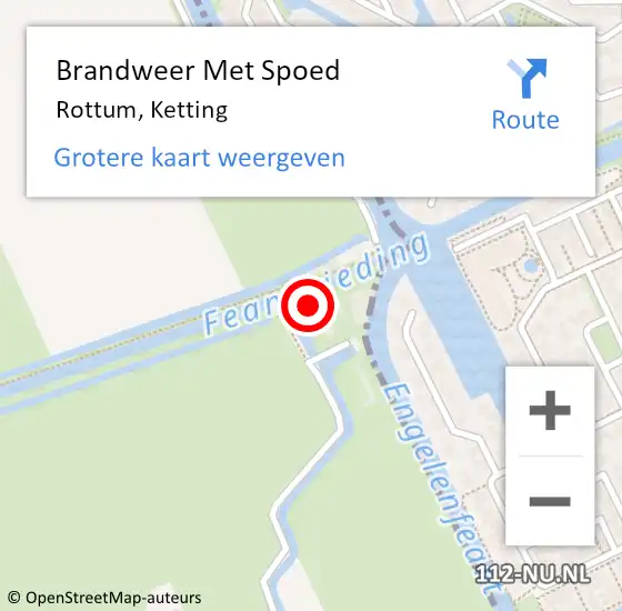 Locatie op kaart van de 112 melding: Brandweer Met Spoed Naar Rottum, Ketting op 14 augustus 2021 19:49