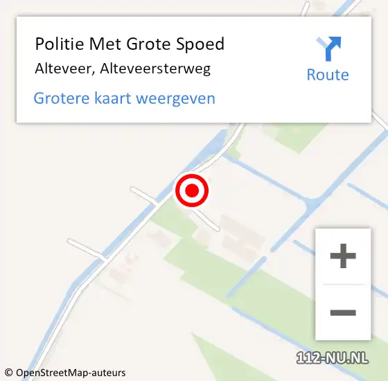 Locatie op kaart van de 112 melding: Politie Met Grote Spoed Naar Alteveer, Alteveersterweg op 14 augustus 2021 20:34