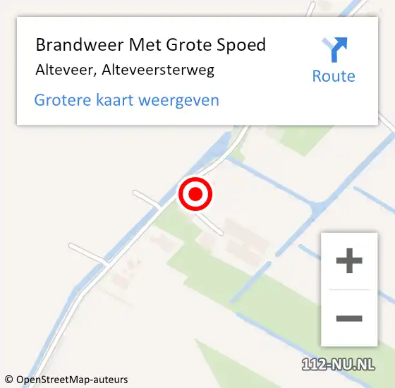 Locatie op kaart van de 112 melding: Brandweer Met Grote Spoed Naar Alteveer, Alteveersterweg op 14 augustus 2021 20:34