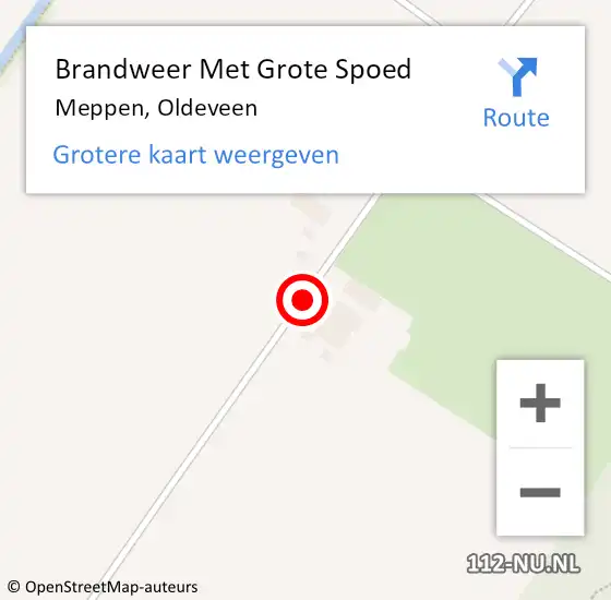 Locatie op kaart van de 112 melding: Brandweer Met Grote Spoed Naar Meppen, Oldeveen op 14 augustus 2021 20:51