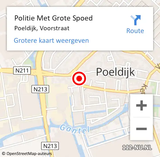 Locatie op kaart van de 112 melding: Politie Met Grote Spoed Naar Poeldijk, Voorstraat op 14 augustus 2021 20:59