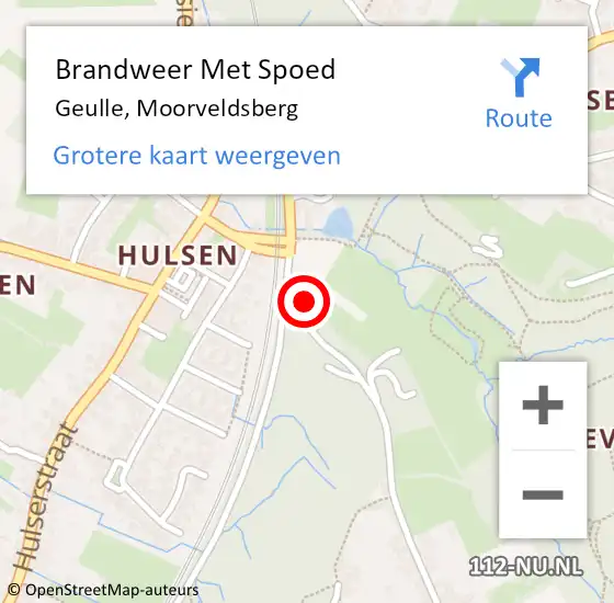 Locatie op kaart van de 112 melding: Brandweer Met Spoed Naar Geulle, Moorveldsberg op 14 augustus 2021 20:59