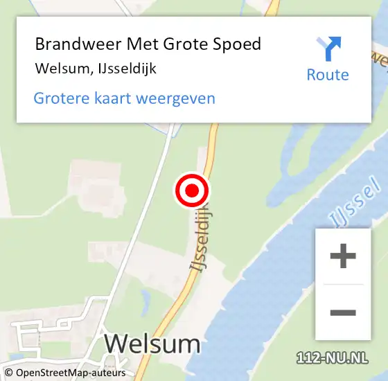 Locatie op kaart van de 112 melding: Brandweer Met Grote Spoed Naar Welsum, IJsseldijk op 19 juni 2014 17:49