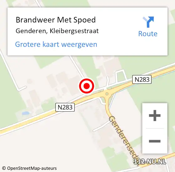 Locatie op kaart van de 112 melding: Brandweer Met Spoed Naar Genderen, Kleibergsestraat op 14 augustus 2021 21:49