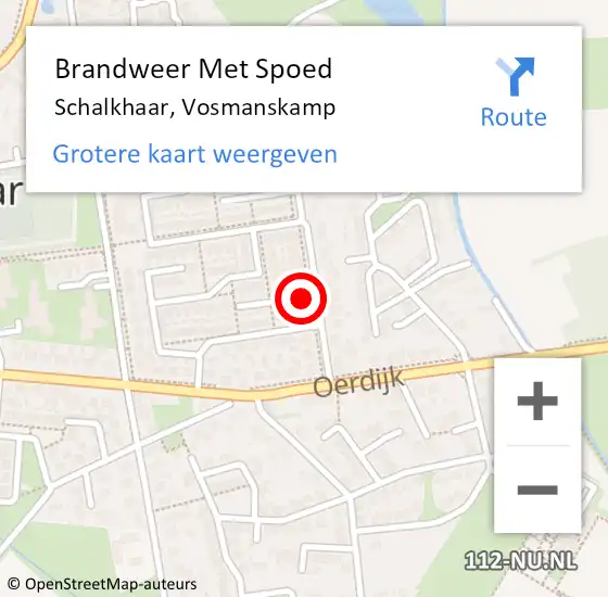 Locatie op kaart van de 112 melding: Brandweer Met Spoed Naar Schalkhaar, Vosmanskamp op 14 augustus 2021 21:50