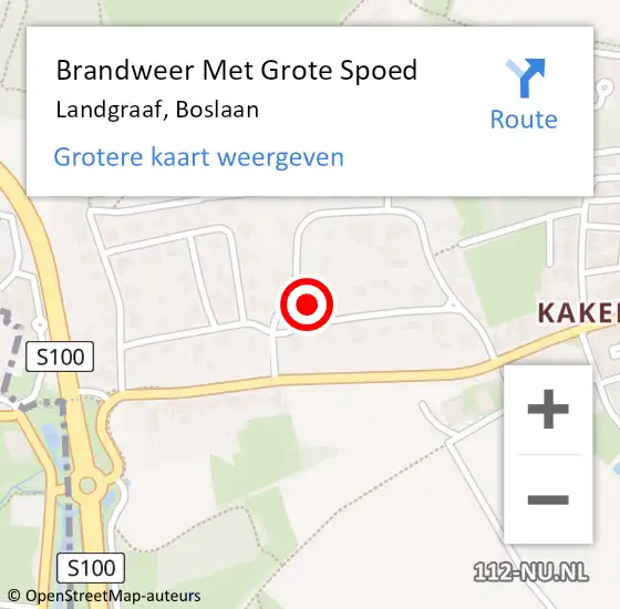 Locatie op kaart van de 112 melding: Brandweer Met Grote Spoed Naar Landgraaf, Boslaan op 14 augustus 2021 22:21