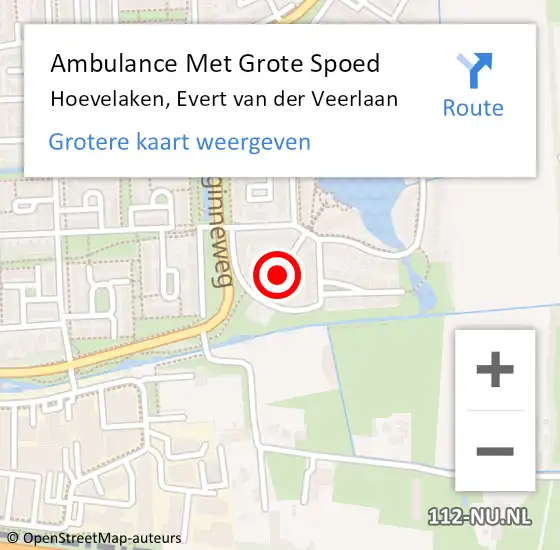 Locatie op kaart van de 112 melding: Ambulance Met Grote Spoed Naar Hoevelaken, Evert van der Veerlaan op 14 augustus 2021 22:30