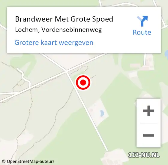 Locatie op kaart van de 112 melding: Brandweer Met Grote Spoed Naar Lochem, Vordensebinnenweg op 14 augustus 2021 22:42