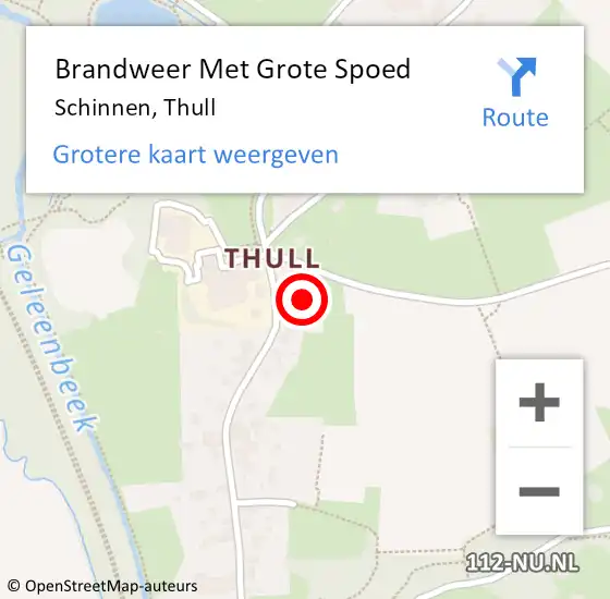 Locatie op kaart van de 112 melding: Brandweer Met Grote Spoed Naar Schinnen, Thull op 14 augustus 2021 23:32