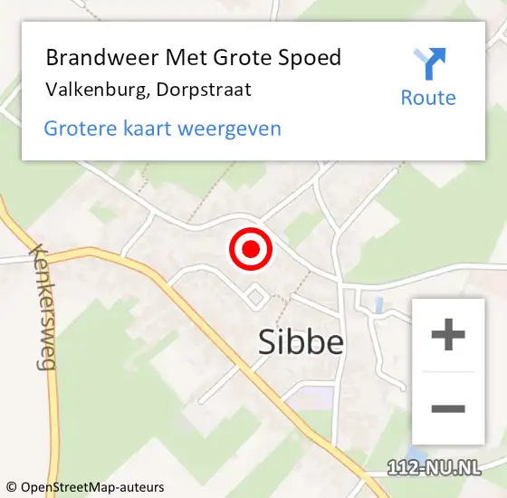 Locatie op kaart van de 112 melding: Brandweer Met Grote Spoed Naar Valkenburg, Dorpstraat op 15 augustus 2021 00:01