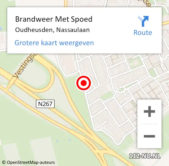 Locatie op kaart van de 112 melding: Brandweer Met Spoed Naar Oudheusden, Nassaulaan op 15 augustus 2021 00:32