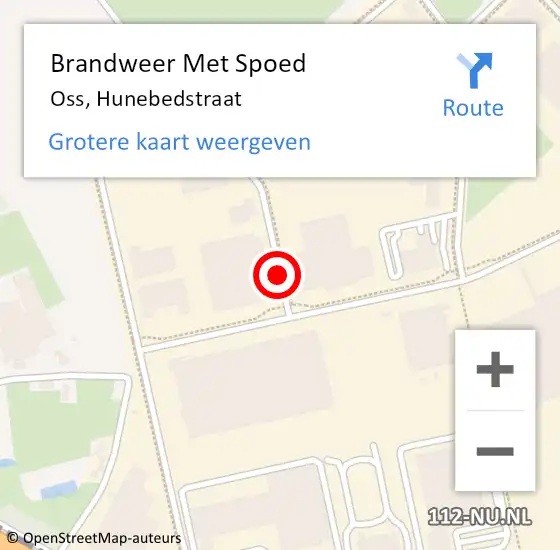 Locatie op kaart van de 112 melding: Brandweer Met Spoed Naar Oss, Hunebedstraat op 15 augustus 2021 02:34