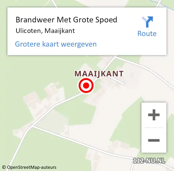 Locatie op kaart van de 112 melding: Brandweer Met Grote Spoed Naar Ulicoten, Maaijkant op 15 augustus 2021 03:36