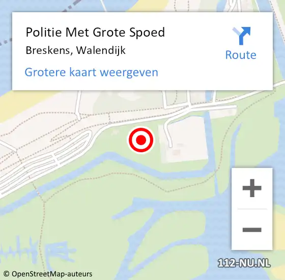 Locatie op kaart van de 112 melding: Politie Met Grote Spoed Naar Breskens, Walendijk op 15 augustus 2021 04:35