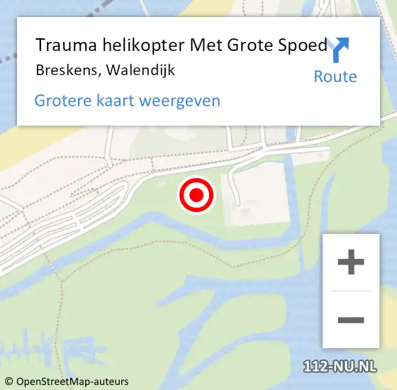 Locatie op kaart van de 112 melding: Trauma helikopter Met Grote Spoed Naar Breskens, Walendijk op 15 augustus 2021 04:36