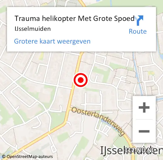Locatie op kaart van de 112 melding: Trauma helikopter Met Grote Spoed Naar IJsselmuiden op 15 augustus 2021 04:45