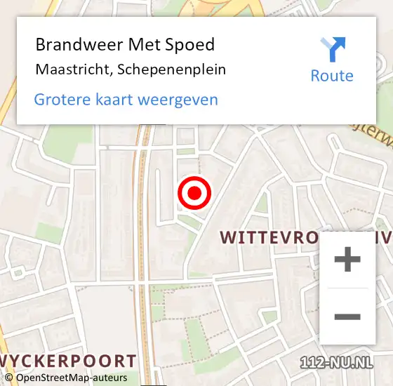 Locatie op kaart van de 112 melding: Brandweer Met Spoed Naar Maastricht, Schepenenplein op 15 augustus 2021 05:29