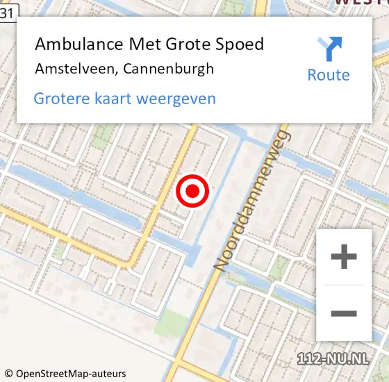 Locatie op kaart van de 112 melding: Ambulance Met Grote Spoed Naar Amstelveen, Cannenburgh op 15 augustus 2021 07:34