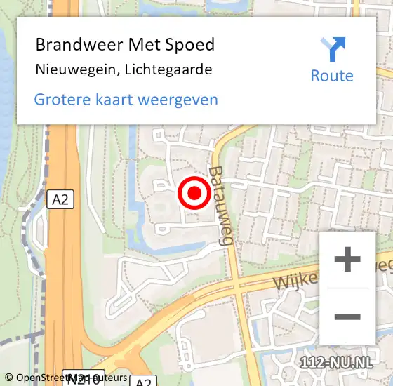 Locatie op kaart van de 112 melding: Brandweer Met Spoed Naar Nieuwegein, Lichtegaarde op 15 augustus 2021 08:06