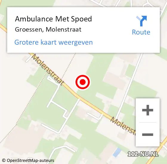 Locatie op kaart van de 112 melding: Ambulance Met Spoed Naar Groessen, Molenstraat op 15 augustus 2021 08:22