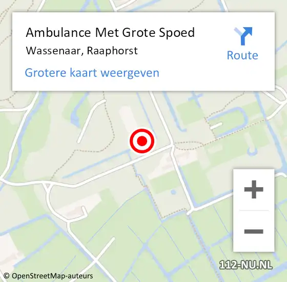 Locatie op kaart van de 112 melding: Ambulance Met Grote Spoed Naar Wassenaar, Raaphorst op 15 augustus 2021 08:42