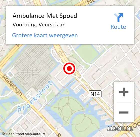 Locatie op kaart van de 112 melding: Ambulance Met Spoed Naar Voorburg, Veurselaan op 15 augustus 2021 09:05