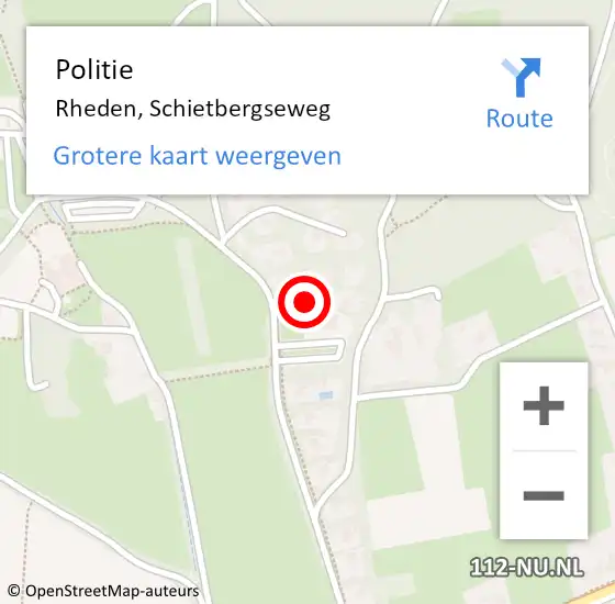 Locatie op kaart van de 112 melding: Politie Rheden, Schietbergseweg op 15 augustus 2021 10:09