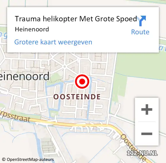 Locatie op kaart van de 112 melding: Trauma helikopter Met Grote Spoed Naar Heinenoord op 15 augustus 2021 11:06