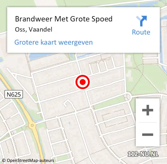 Locatie op kaart van de 112 melding: Brandweer Met Grote Spoed Naar Oss, Vaandel op 15 augustus 2021 11:30