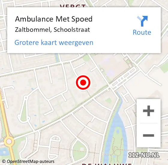 Locatie op kaart van de 112 melding: Ambulance Met Spoed Naar Zaltbommel, Schoolstraat op 15 augustus 2021 12:48