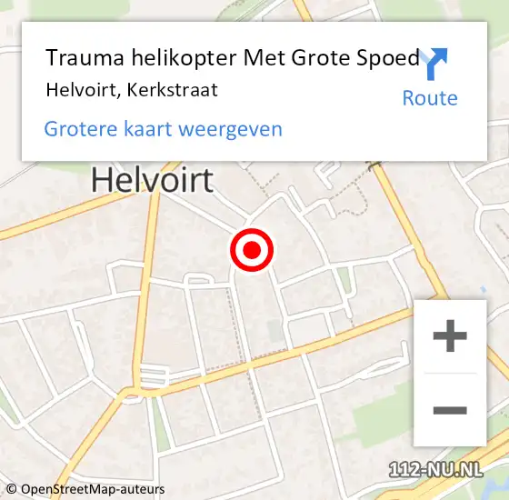 Locatie op kaart van de 112 melding: Trauma helikopter Met Grote Spoed Naar Helvoirt, Kerkstraat op 15 augustus 2021 13:09