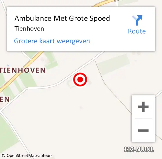 Locatie op kaart van de 112 melding: Ambulance Met Grote Spoed Naar Tienhoven op 15 augustus 2021 13:14