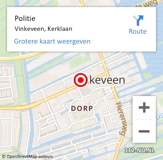 Locatie op kaart van de 112 melding: Politie Vinkeveen, Kerklaan op 15 augustus 2021 13:23