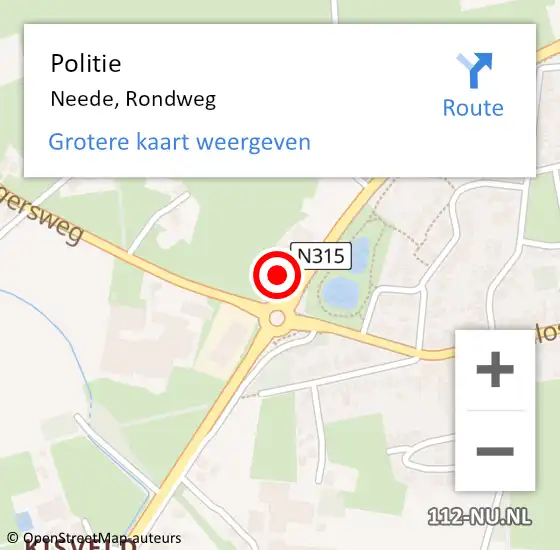 Locatie op kaart van de 112 melding: Politie Neede, Rondweg op 15 augustus 2021 13:34