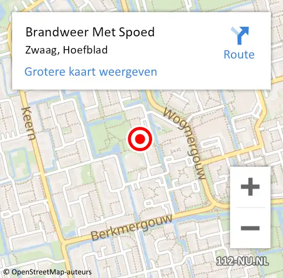 Locatie op kaart van de 112 melding: Brandweer Met Spoed Naar Zwaag, Hoefblad op 15 augustus 2021 13:39