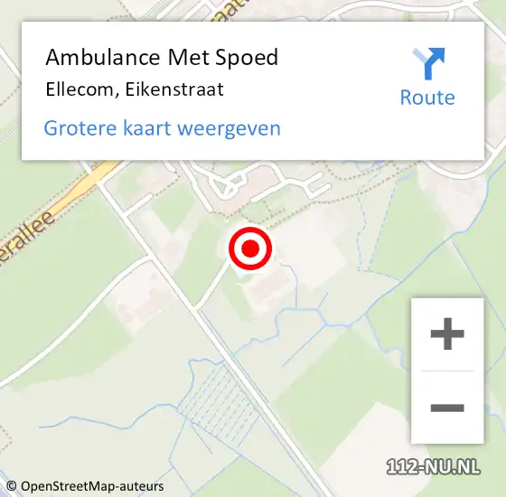 Locatie op kaart van de 112 melding: Ambulance Met Spoed Naar Ellecom, Eikenstraat op 15 augustus 2021 13:48