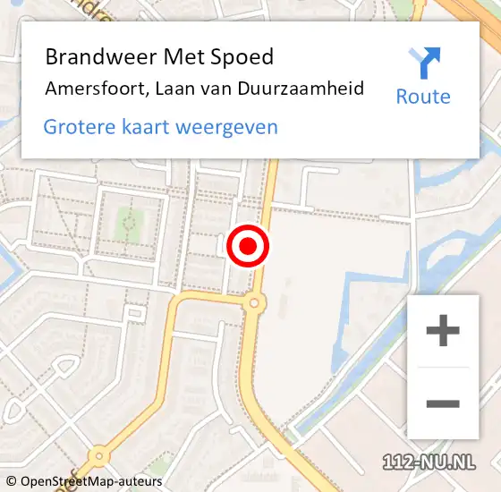 Locatie op kaart van de 112 melding: Brandweer Met Spoed Naar Amersfoort, Laan van Duurzaamheid op 15 augustus 2021 14:02