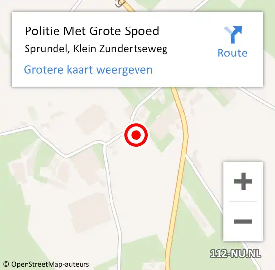 Locatie op kaart van de 112 melding: Politie Met Grote Spoed Naar Sprundel, Klein Zundertseweg op 15 augustus 2021 14:25