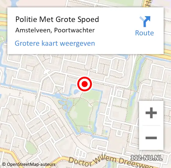 Locatie op kaart van de 112 melding: Politie Met Grote Spoed Naar Amstelveen, Poortwachter op 15 augustus 2021 14:27