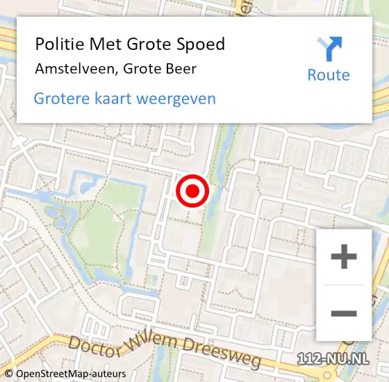 Locatie op kaart van de 112 melding: Politie Met Grote Spoed Naar Amstelveen, Grote Beer op 15 augustus 2021 14:28