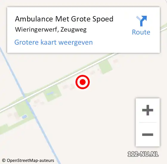 Locatie op kaart van de 112 melding: Ambulance Met Grote Spoed Naar Wieringerwerf, Zeugweg op 15 augustus 2021 14:46