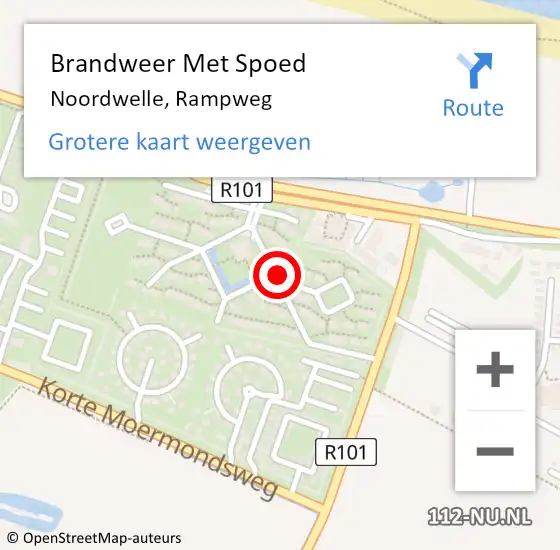 Locatie op kaart van de 112 melding: Brandweer Met Spoed Naar Noordwelle, Rampweg op 15 augustus 2021 15:21