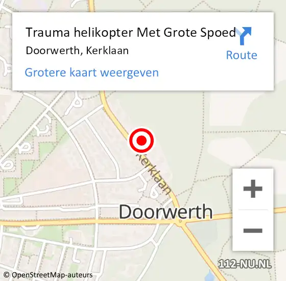 Locatie op kaart van de 112 melding: Trauma helikopter Met Grote Spoed Naar Doorwerth, Kerklaan op 15 augustus 2021 15:32