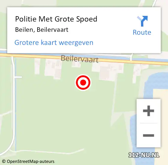 Locatie op kaart van de 112 melding: Politie Met Grote Spoed Naar Beilen, Beilervaart op 15 augustus 2021 15:55