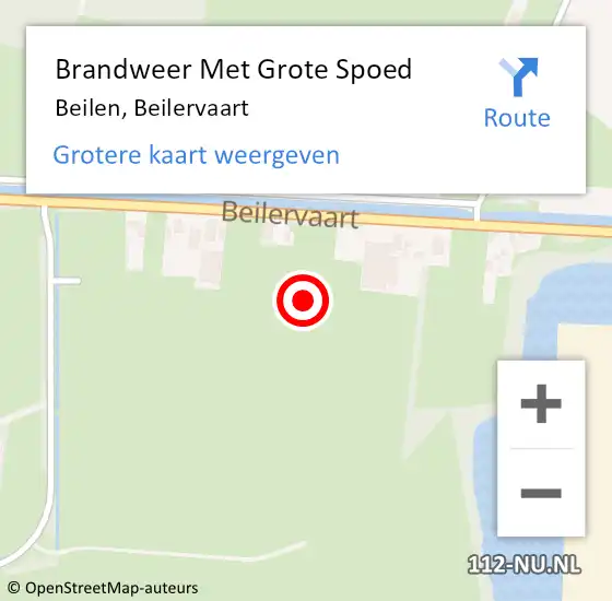 Locatie op kaart van de 112 melding: Brandweer Met Grote Spoed Naar Beilen, Beilervaart op 15 augustus 2021 15:55