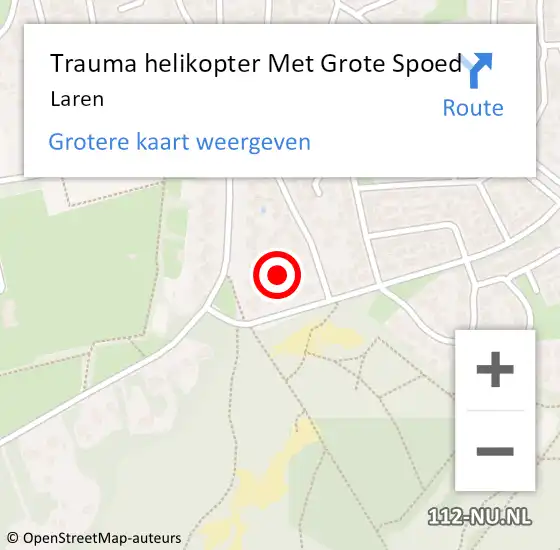 Locatie op kaart van de 112 melding: Trauma helikopter Met Grote Spoed Naar Laren op 15 augustus 2021 15:55