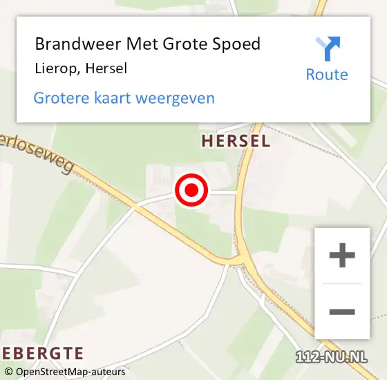 Locatie op kaart van de 112 melding: Brandweer Met Grote Spoed Naar Lierop, Hersel op 15 augustus 2021 18:19