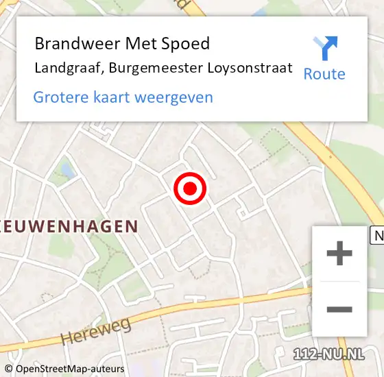 Locatie op kaart van de 112 melding: Brandweer Met Spoed Naar Landgraaf, Burgemeester Loysonstraat op 15 augustus 2021 18:39